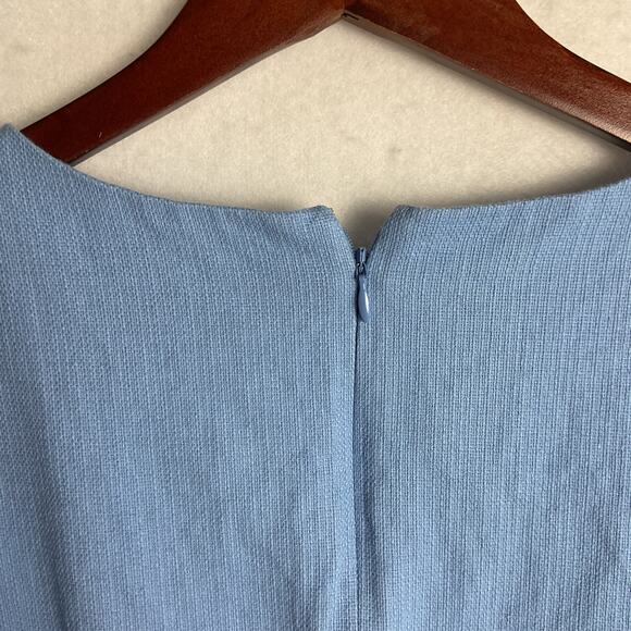 J Crew Womens Pure Cotton Scalloped Cutout A Line Dress Baby Blue Size 16 AK926 - Picture 5 of 8